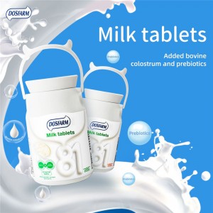 Good Wholesale Vendors Powdered Milk Candy Manufacturer And Supplier -
 DOSFARM 81% Bottled Packaging Milk Flakes HALAL Colostrum Taste Milk Tablet 81.4g – DOSFARM